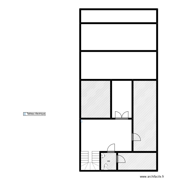 Maison Nsud. Plan de 9 pièces et 133 m2
