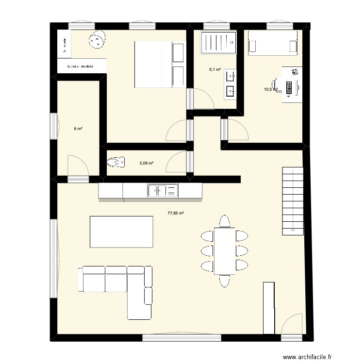 Maison Anticosti 3. Plan de 5 pièces et 103 m2