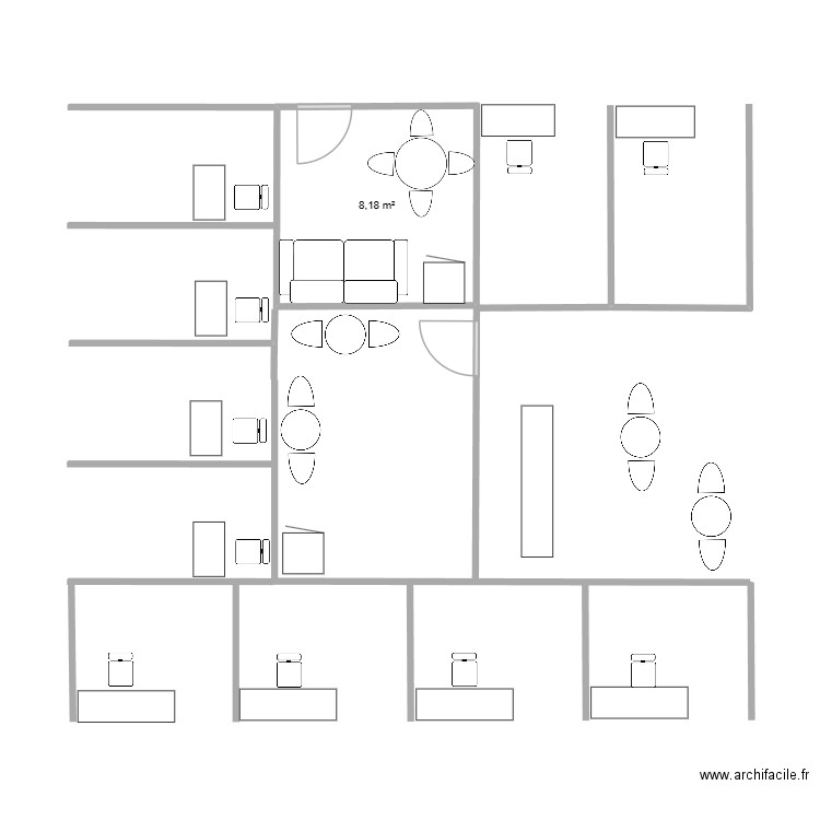 SIA Mayotte. Plan de 1 pièce et 8 m2