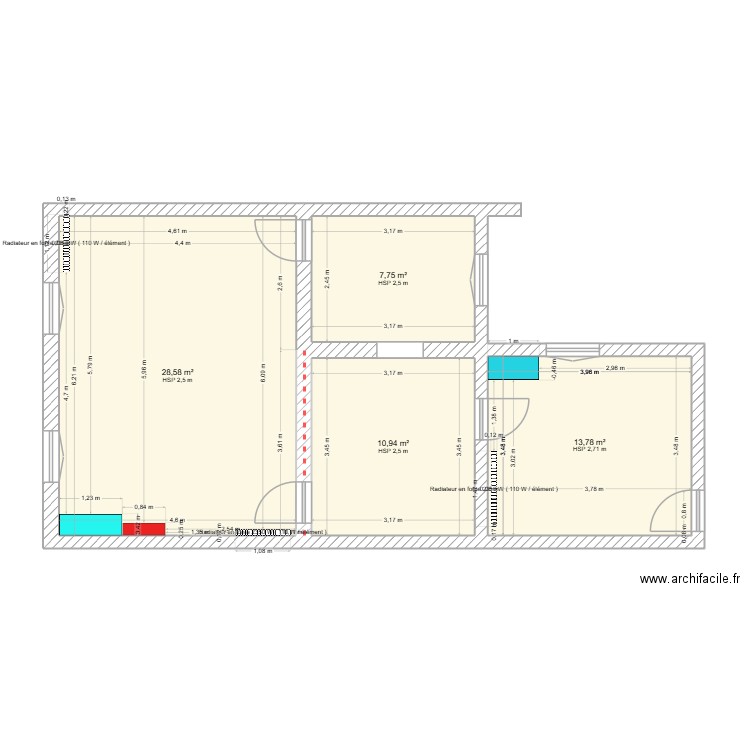 PLAN DE MASSE 09 10 2025. Plan de 4 pièces et 61 m2
