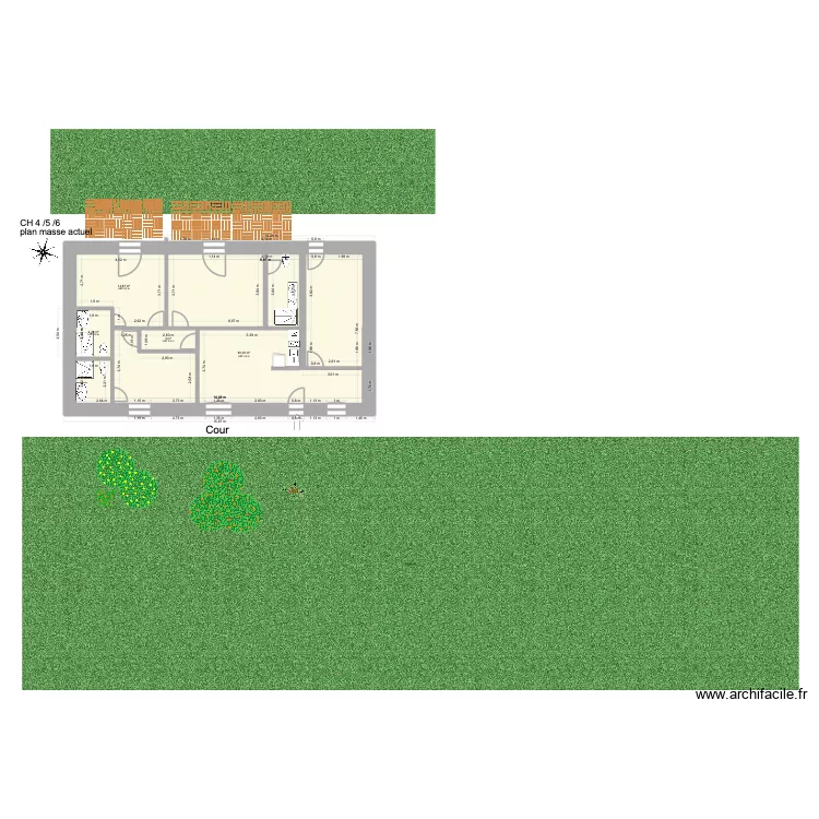 CH 4/5/6 plan masse actuel. Plan de 4 pièces et 106 m²
