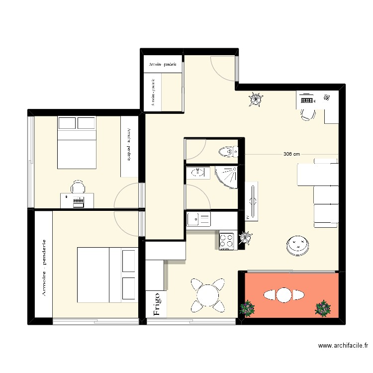 IMP. Plan de 6 pièces et 70 m2