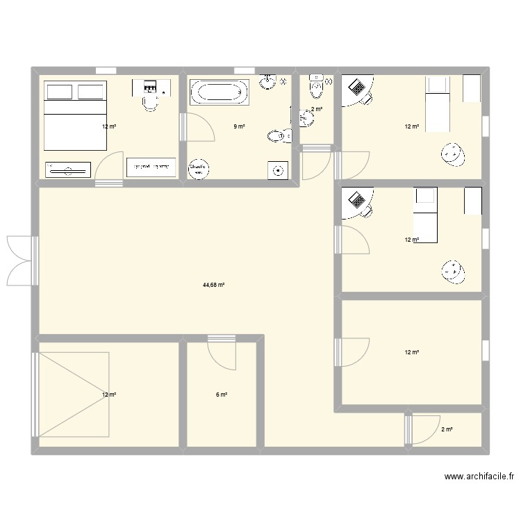 allahnjejejlospnia. Plan de 10 pièces et 124 m2