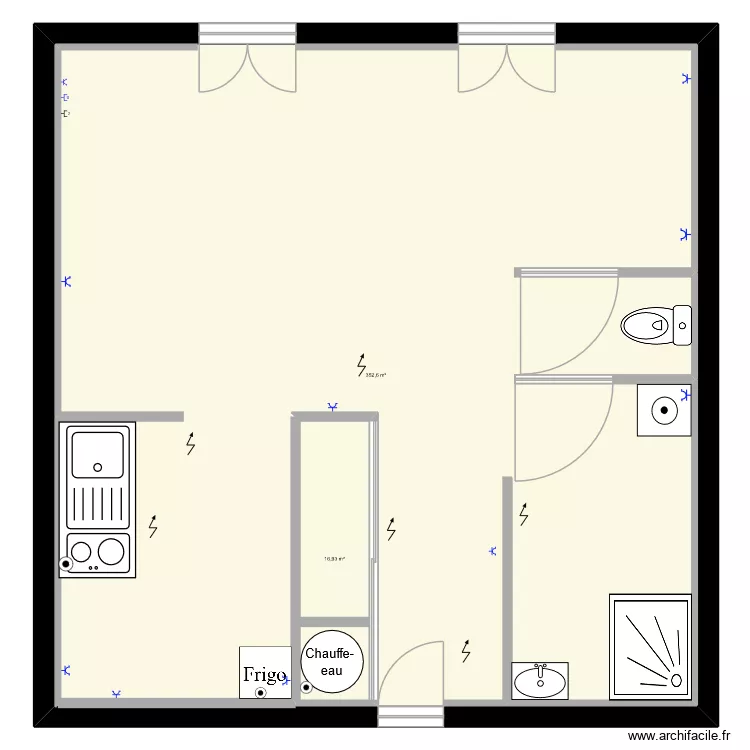 plan diplementation. Plan de 2 Pièces et 398 m²