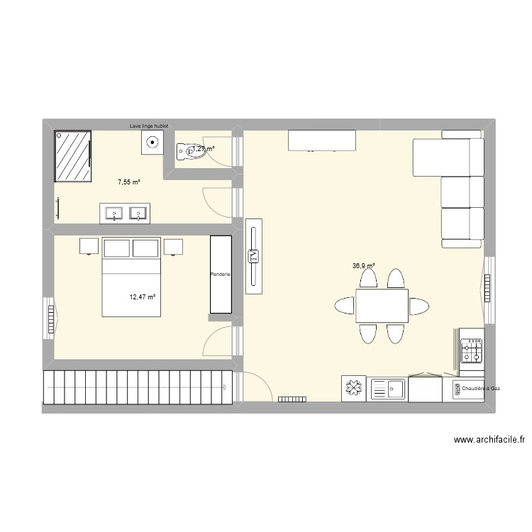 appartement T2 Jolia. Plan de 0 pièce et 0 m2