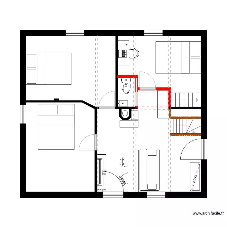 Harvey 1. Plan de 4  et 50 m²