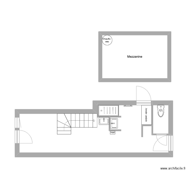 Pedron_NouvelleImplantation. Plan de 3 pièces et 31 m2