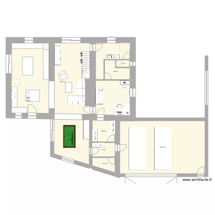 maison livron. Plan de 9  et 194 m²