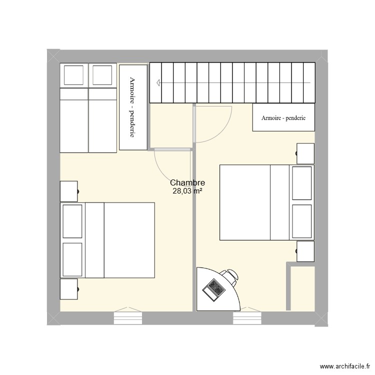 Melandrelle 2er. Plan de 1 pièce et 28 m2