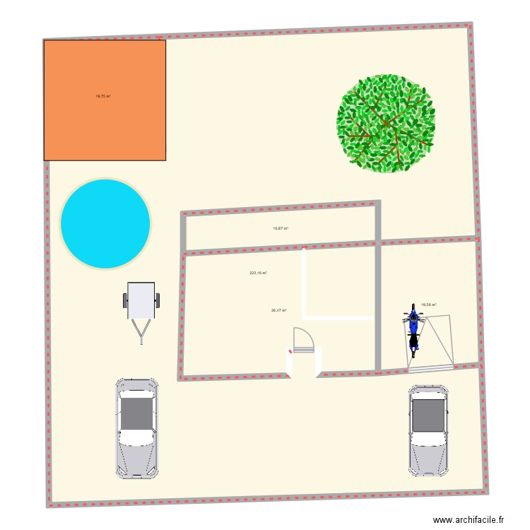 maison dim. Plan de 5 pièces et 310 m2