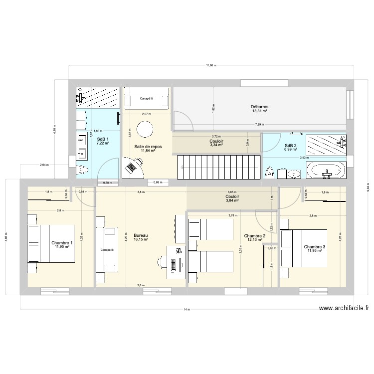 GARVAN 1. Plan de 11 pièces et 203 m2