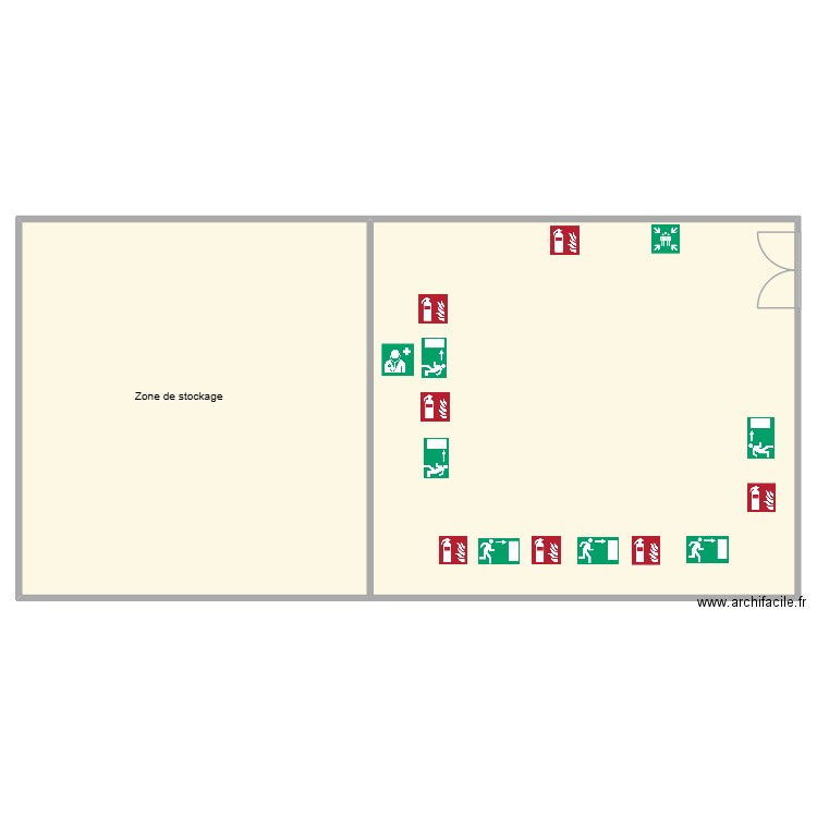 plan de evacuation. Plan de 1 pièce et 802 m2