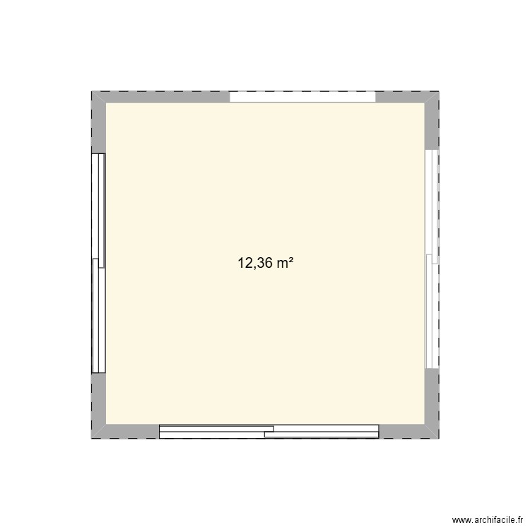 veranda. Plan de 1 pièce et 12 m2