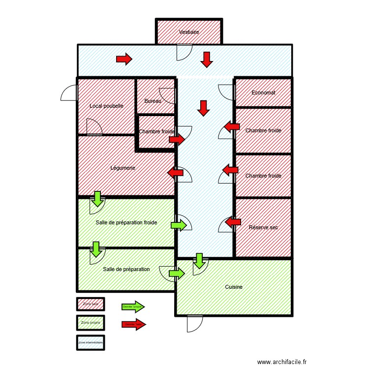 cuisine. Plan de 17 pièces et 146 m2