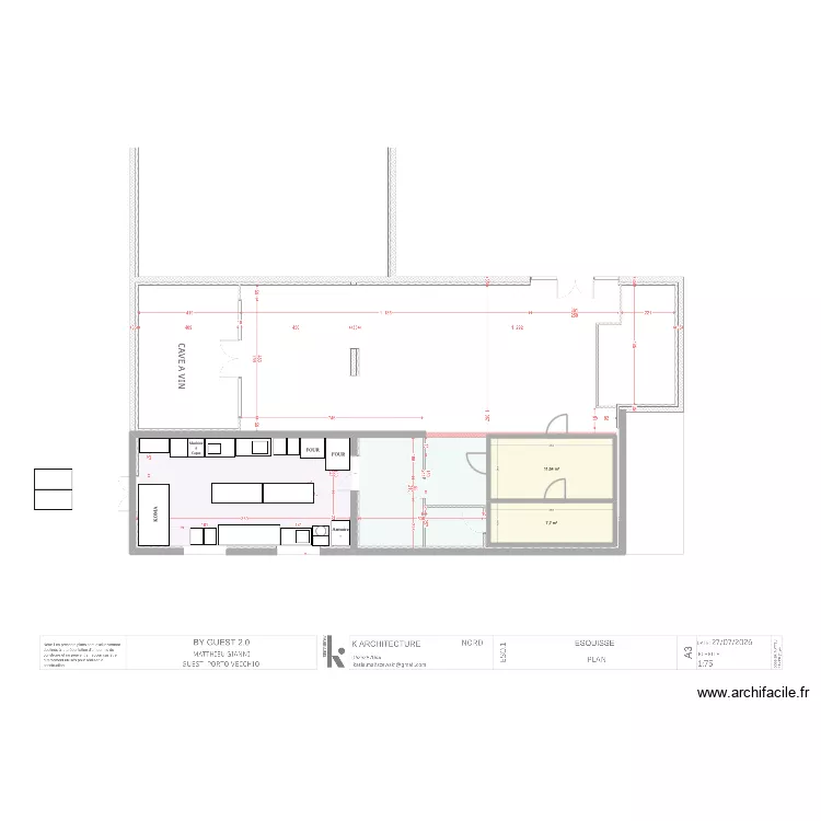 GUEST PATISSERIE. Plan de 2 et 19 m² GUEST PATISSERIE. Plan de 2 et 19 m²