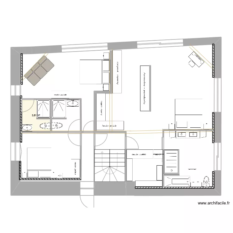meymans R2 n3. Plan de 1  et 4 m²
