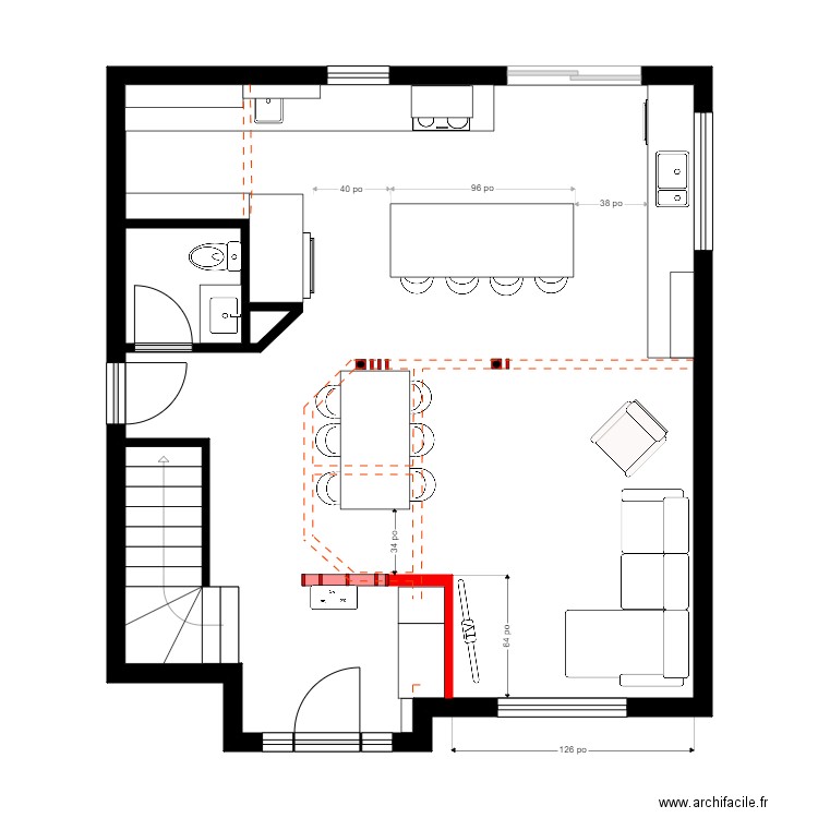 Karine Bertrand 2.01. Plan de 3 pièces et 60 m2