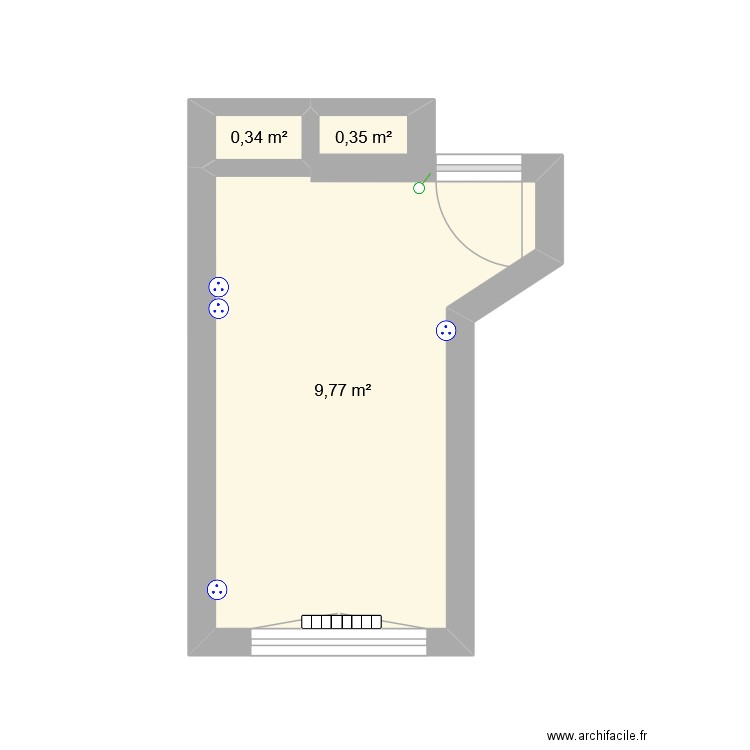 chambre 2. Plan de 3 pièces et 10 m2