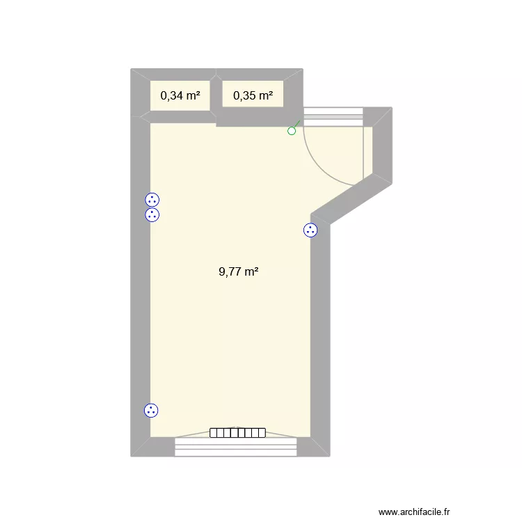 chambre 2. Plan de 3  et 10 m²