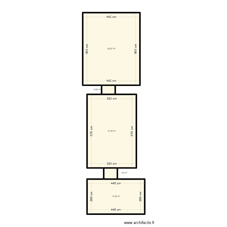 PALLARD - JOURDAIN. Plan de 5 pièces et 60 m2