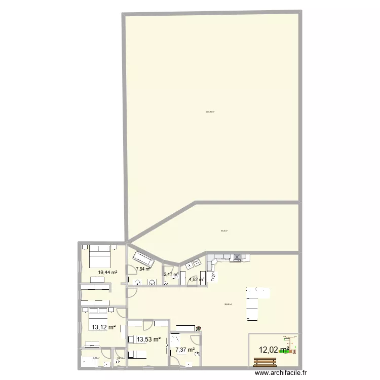 REVE 0626. Plan de 13  et 468 m²