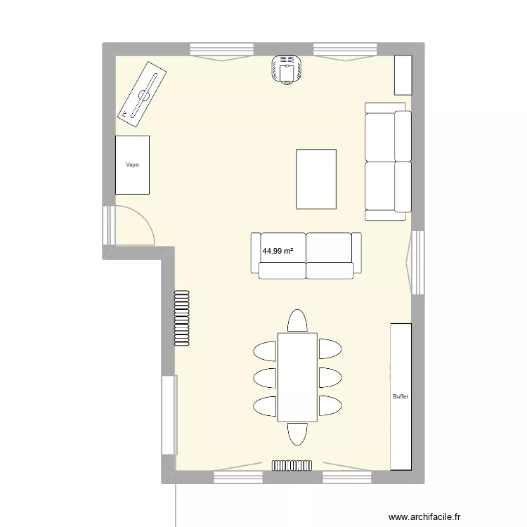salon. Plan de 1 et 45 m² salon. Plan de 1 et 45 m²