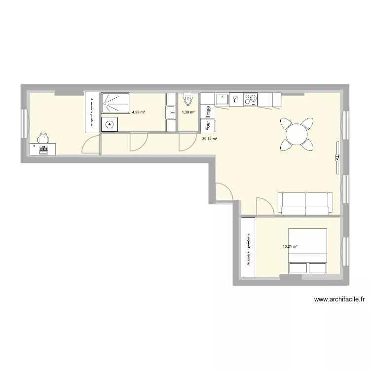 base b&eacute;chevelin. Plan de 4  et 64 m²