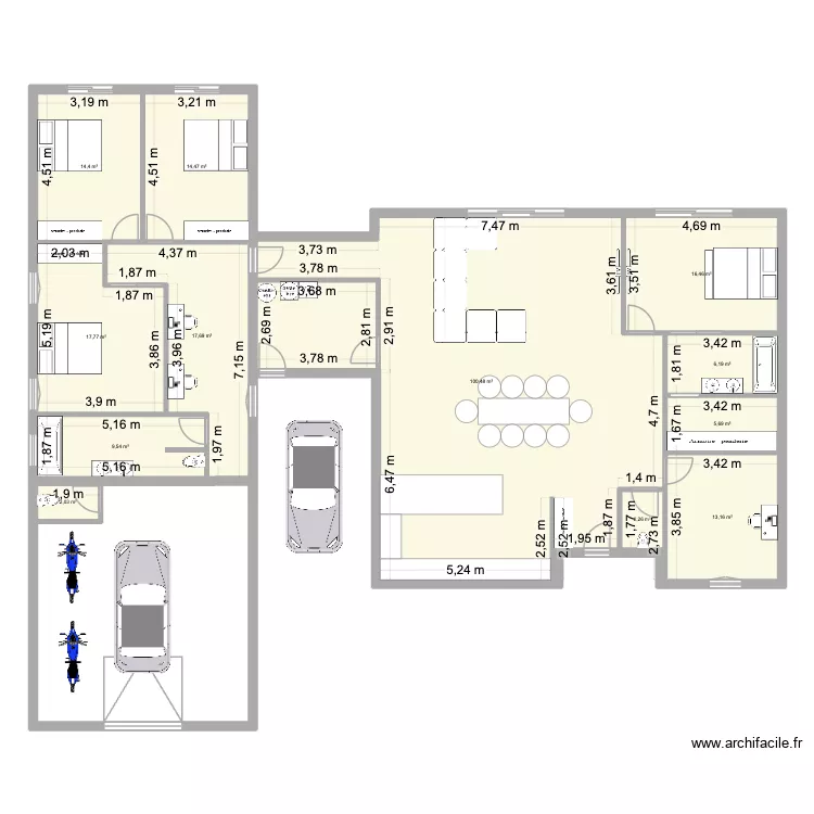 cubzac rectifi&eacute; en entier. Plan de 12  et 220 m²