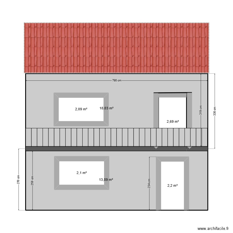 DANILOVIC FACADE ARRIERE PROJET 4. Plan de 6 pièces et 48 m2