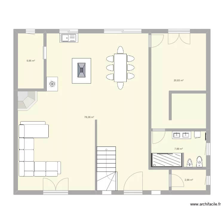MAISON PORTUGAL avec &eacute;tage 12.5m X  10.5m. Plan de 