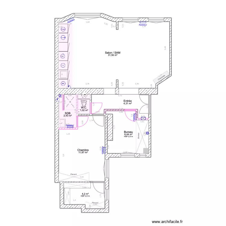 BOBILLOTVNEW1_AMENAGEMENT. Plan de 7 et 62 m² BOBILLOTVNEW1_AMENAGEMENT. Plan de 7 et 62 m²