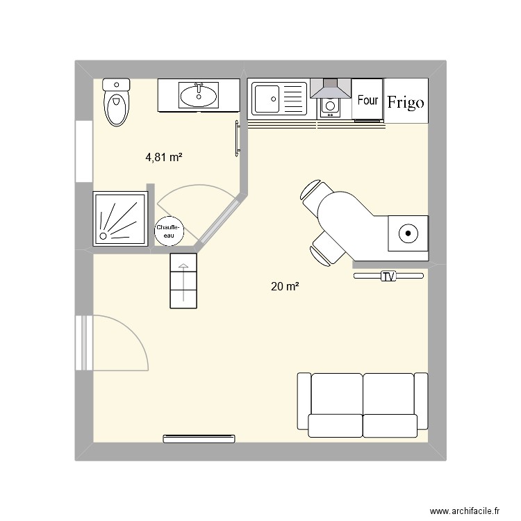studio ALLONNES. Plan de 7 pièces et 75 m2