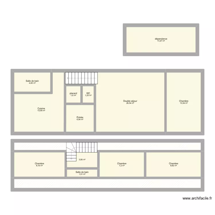 297 joly bomy. Plan de 16  et 130 m²