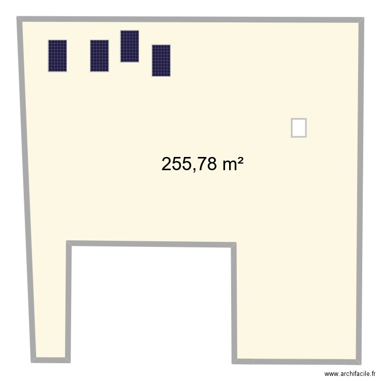 hotel. Plan de 1 pièce et 256 m2