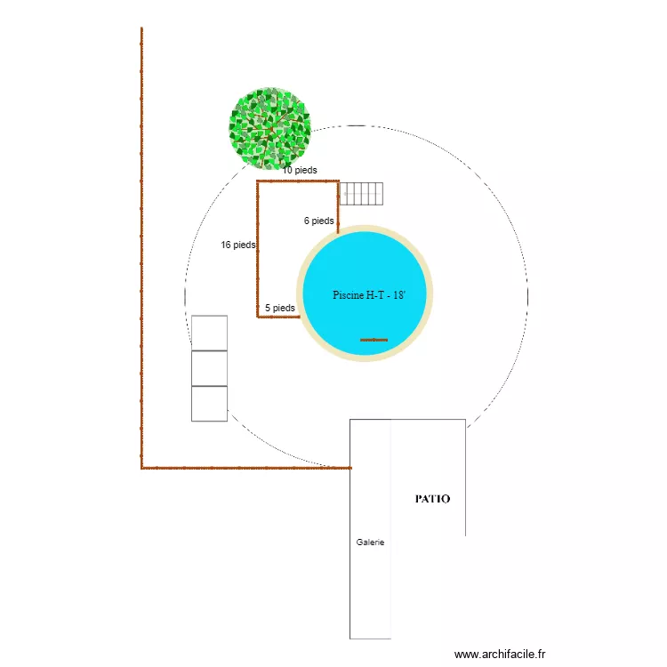 Piscine-Bi-10x10patio. Plan de 