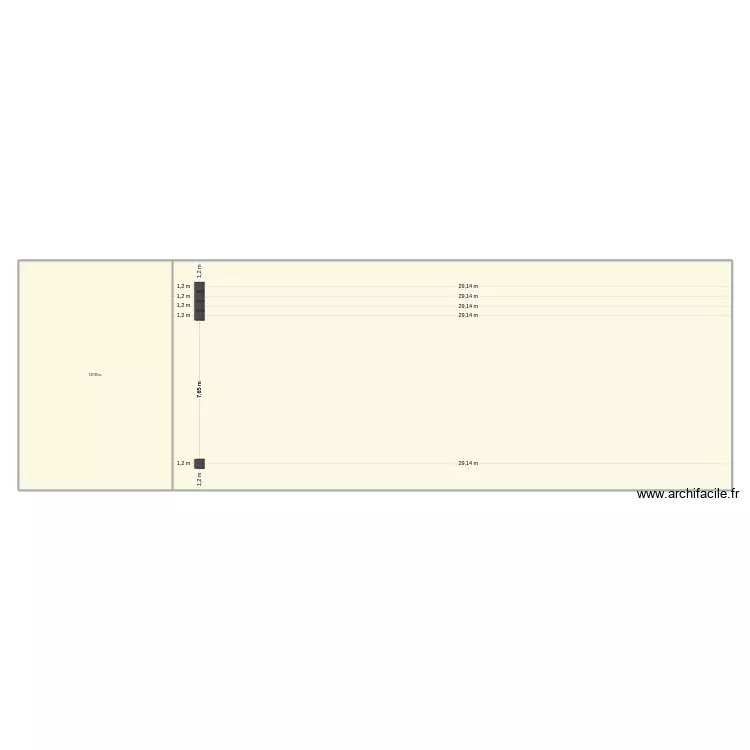 plan salle fri-son. Plan de 2  et 500 m²