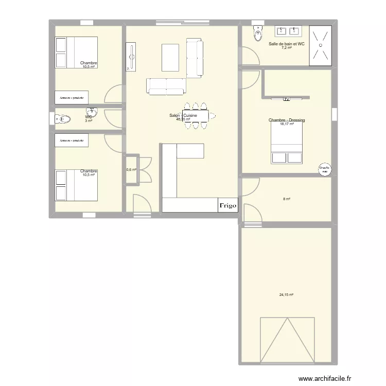 PLAN 1. Plan de 9 pièces et 122 m²