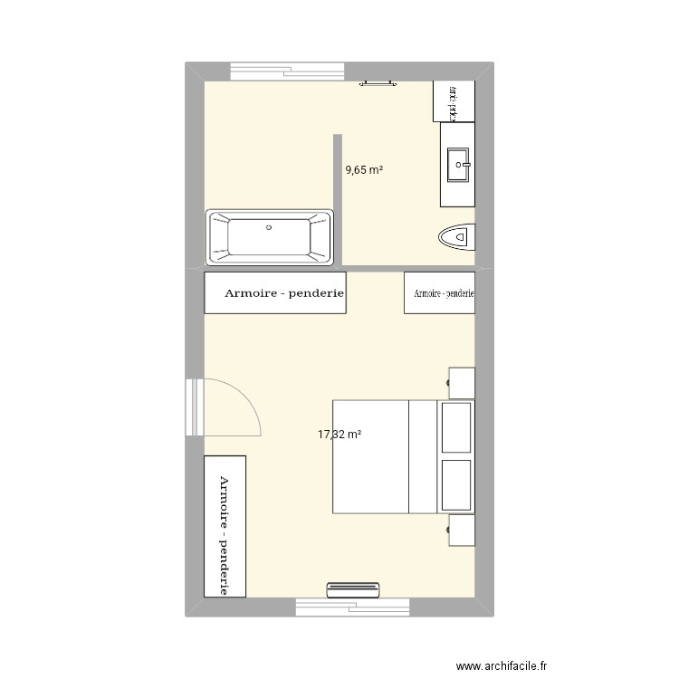 Suite Parentale Lattes v3. Plan de 0 pièce et 0 m2