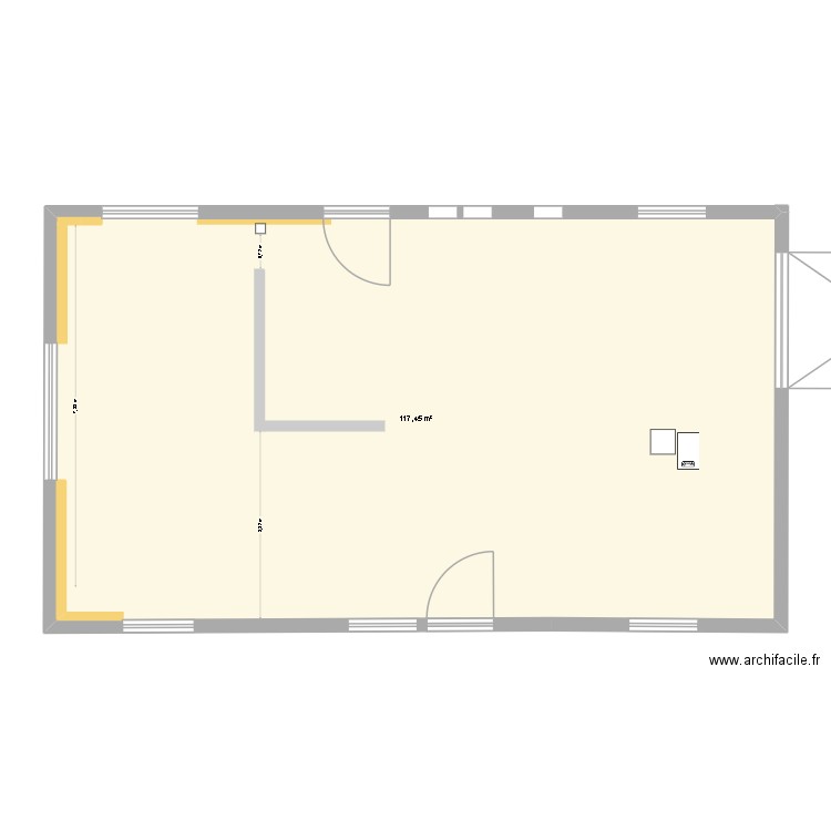RDC.LONGUENESSE. Plan de 1 pièce et 117 m2