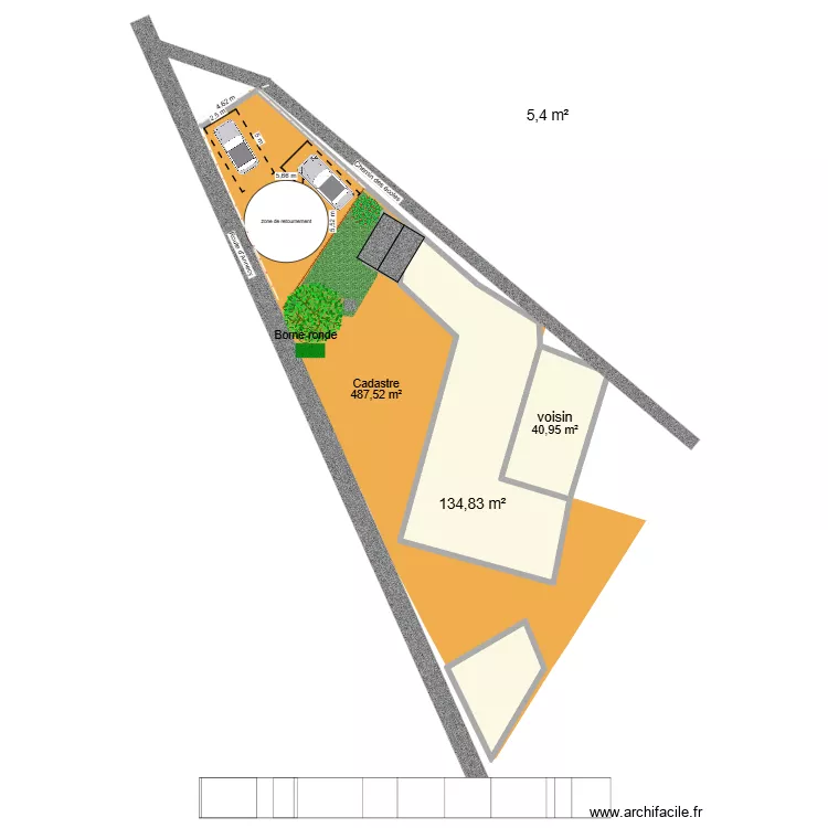 projet parking avril 2026. Plan de 4  et 209 m²