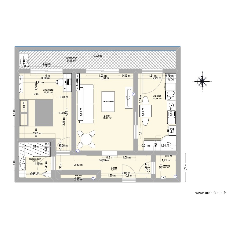 Orangers2. Plan de 8 pièces et 61 m2