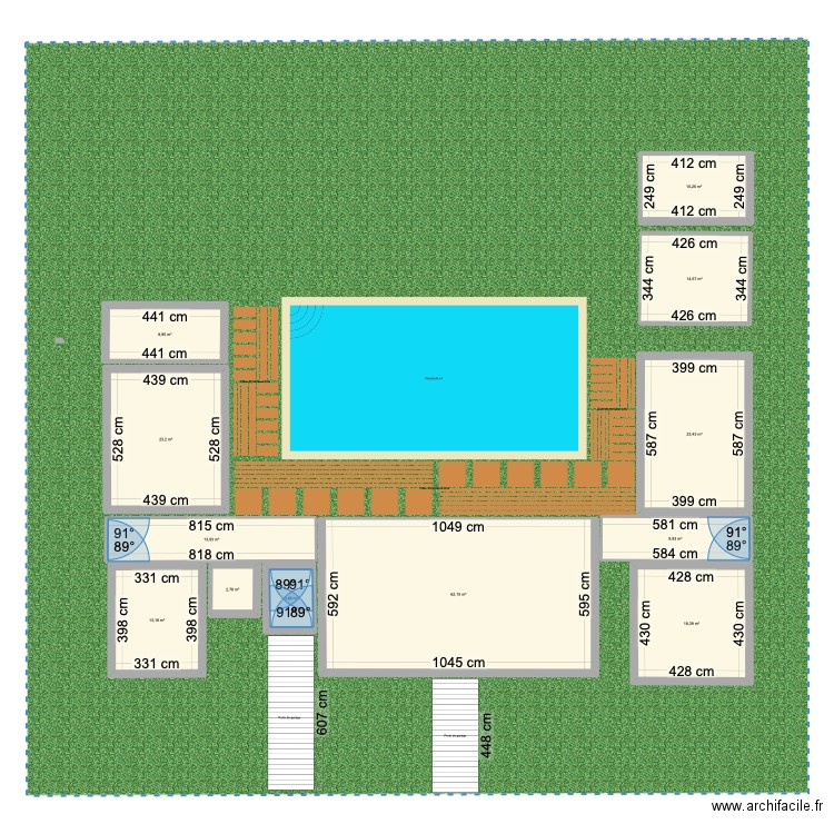 Villa 2. Plan de 12 pièces et 205 m2