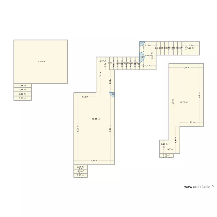 SCI Gagneraie villelongue del mont micro. Plan de 25  et 55 m²