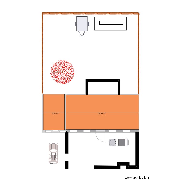 maison ozoir. Plan de 2 pièces et 19 m2