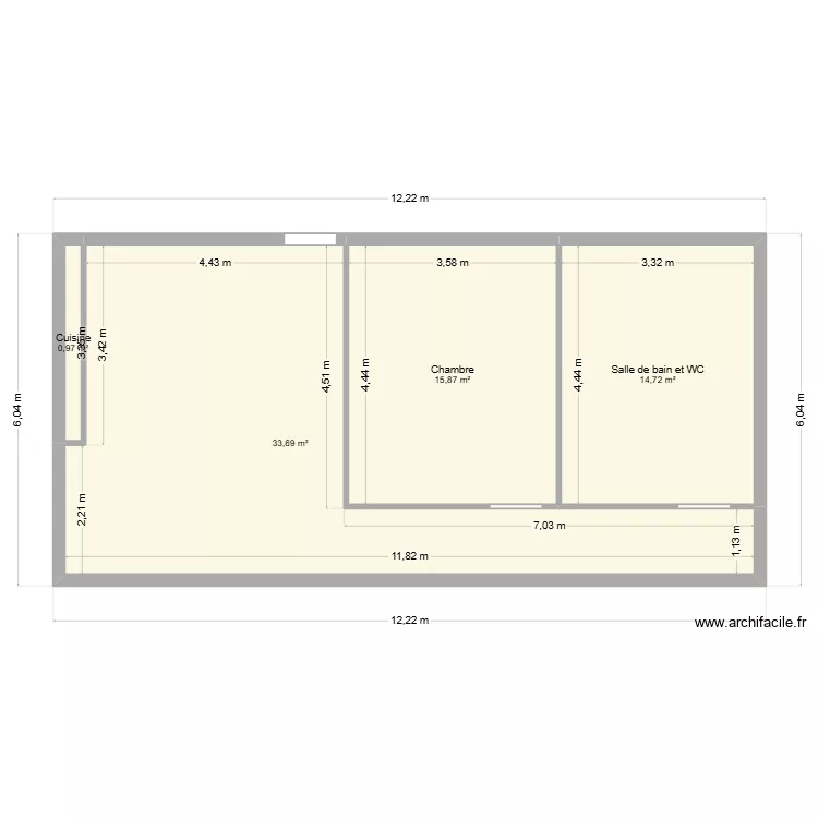APPART 3. Plan de 4 Pièces et 65 m² APPART 3. Plan de 4 Pièces et 65 m²