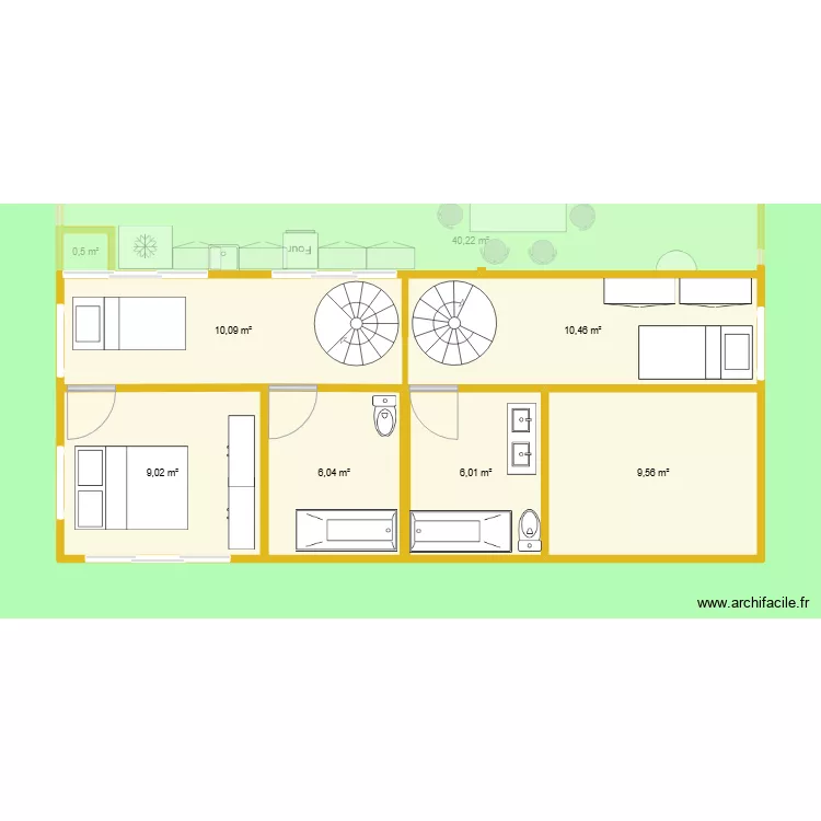 2 etage container. Plan de 