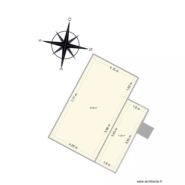 bazoches 410 CHALET EXISTANT. Plan de 2 et 44 m² bazoches 410 CHALET EXISTANT. Plan de 2 et 44 m²