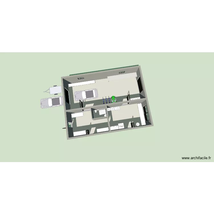 garage. Plan de 4 Pièces et 105 m² garage. Plan de 4 Pièces et 105 m²