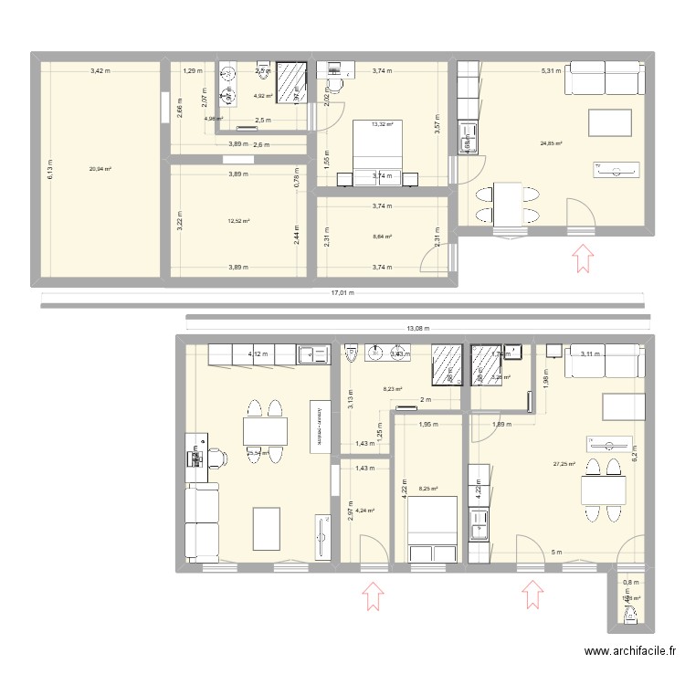 maison fenouillet test 3. Plan de 14 pièces et 168 m2