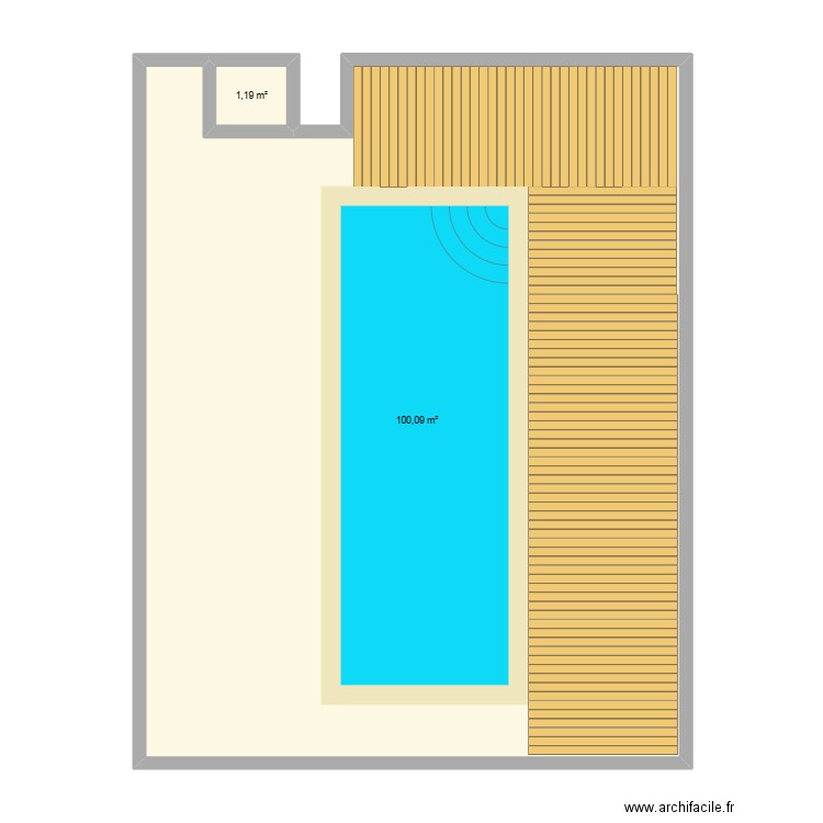 Piscine2. Plan de 2 pièces et 101 m2